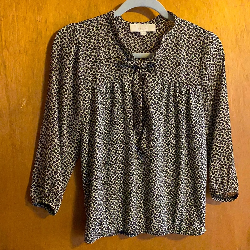 3/4 sleeve print blouse